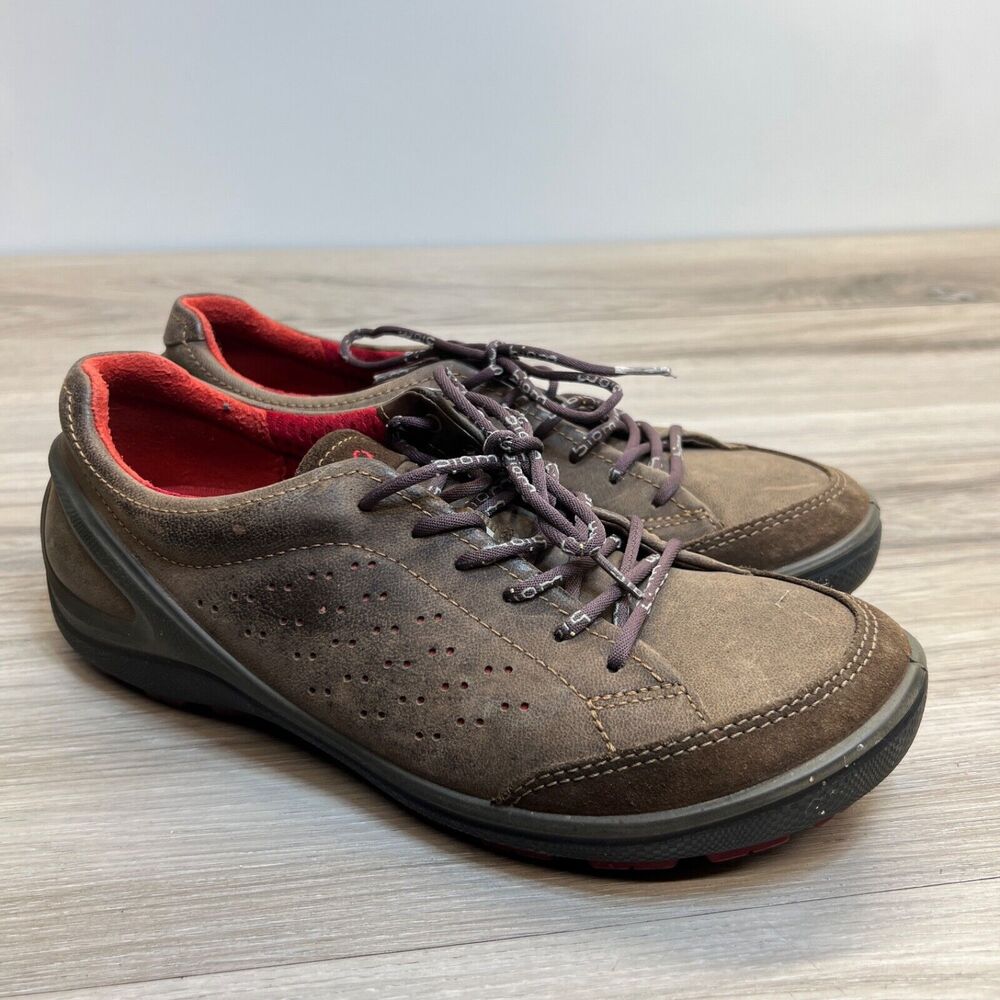 Ecco‎ Womens Biom Golf Shoes Brown Lace Up Perforated Low Top US 9 EU 40 Leather